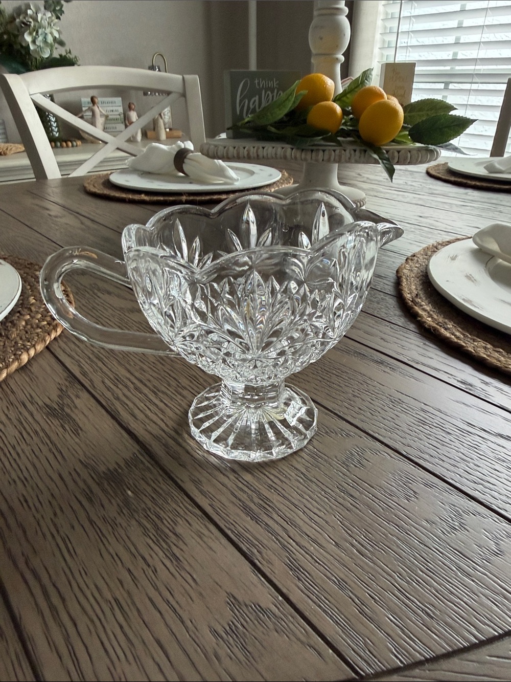 Shannon Crystal Glass Gravy Boat